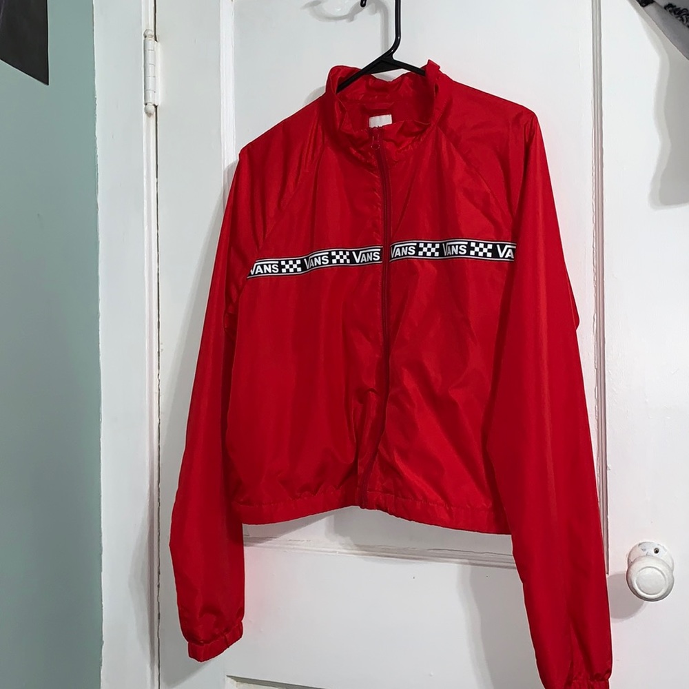Red cropped VANS jacket